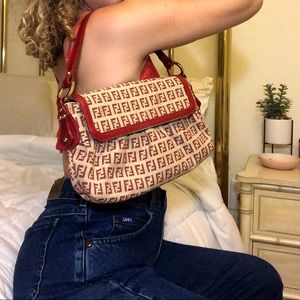 Vintage Fendi red shoulder bag